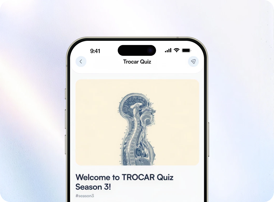 The daily TROCAR quiz on the Reflex app